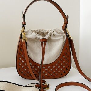 Zara Brown and Cream Shoulder Bag